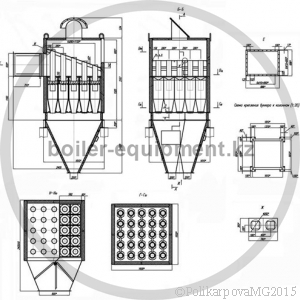 Чертеж циклона БЦ-2-5x(3+2)