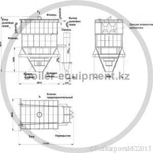 Чертеж циклона БЦ-512-Р-6-(12x12)