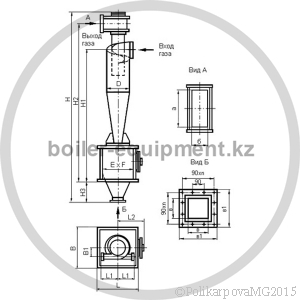 Чертеж циклона ЦН-15-1200-1УП