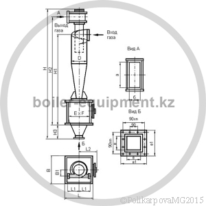 Чертеж циклона ЦН-15-300-1УП