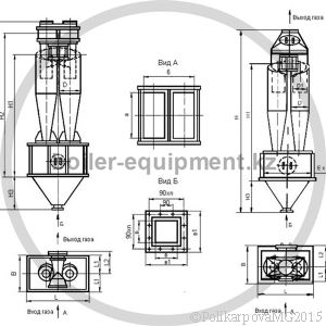 Чертеж циклона ЦН-15-300-2СП