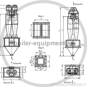 Чертеж циклона ЦН-15-300-2УП