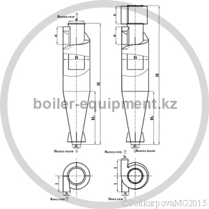 Чертеж циклонов ЦН-15-300