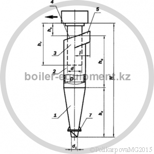 Чертеж циклона ЦН 15 с улиткой