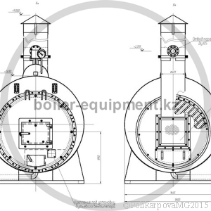 Чертеж дизельного парогенератора 500 кг фронт котла