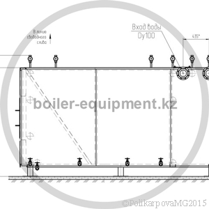 Чертеж газового котла 1,2 МВт вид 2