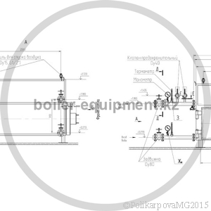 Чертеж газового котла 500 кВт вид 2