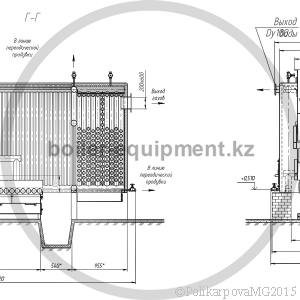 Чертеж механического котла 1,2 МВт