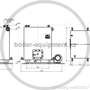 Чертеж механического котла 1,5 МВт с РПК