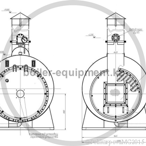 Чертеж парогенератора 500 кг на мазуте фронт котла