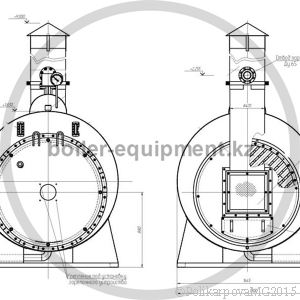 Чертеж парогенератора 700 кг на мазуте фронт котла